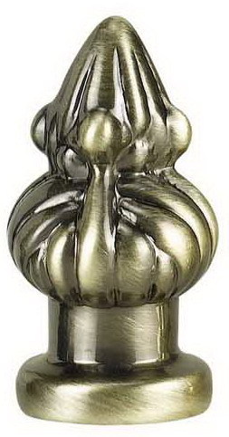 1.38" White Metal Cast Finial in Antique Brass Finish