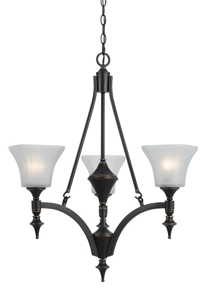 29" Inch Tall Iron Chandelier in Dark Bronze Finish