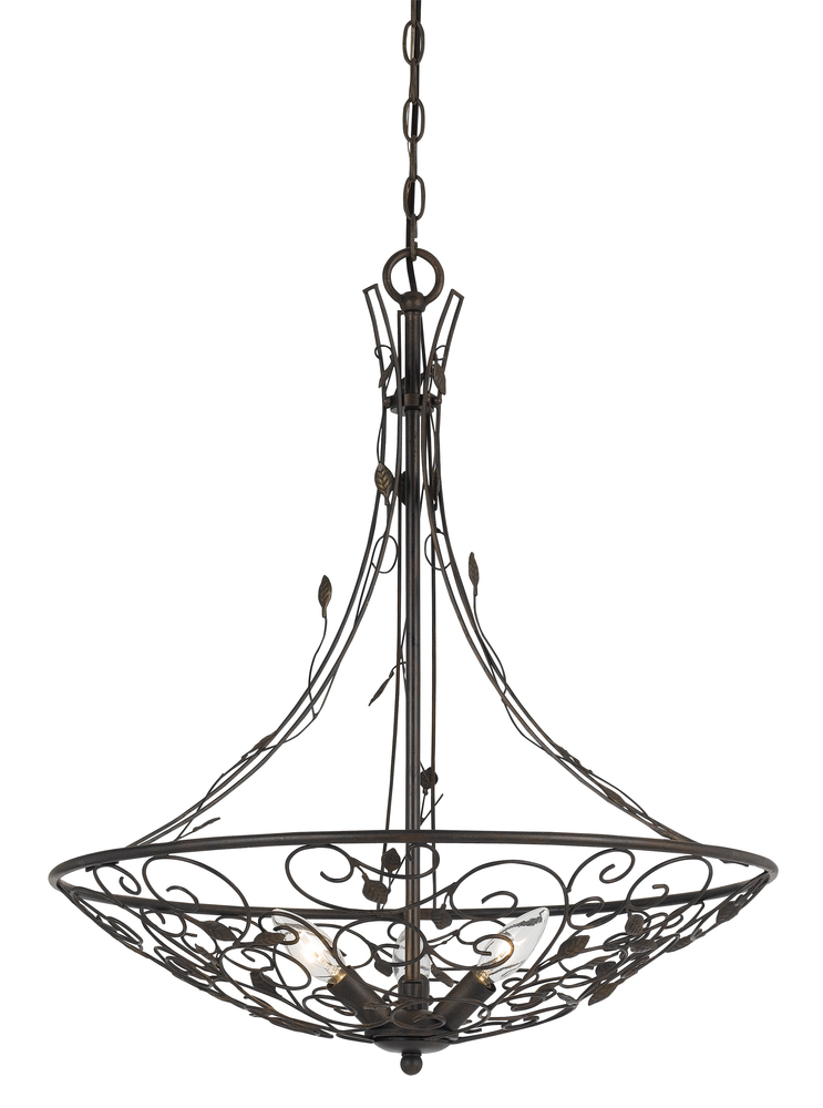 26.5" Inch Tall Metal Chandelier in Iron Rust Finish