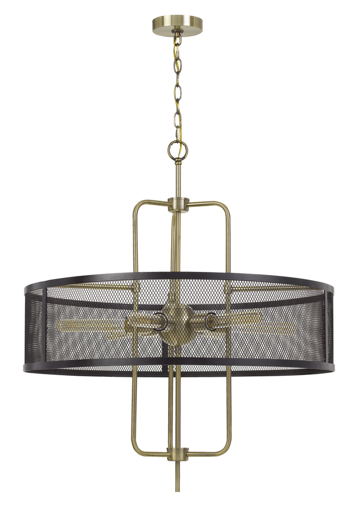 60W X 6 Leiden Metal Chandelier with Mesh Shade (Edison Bulbs Are Not Included)