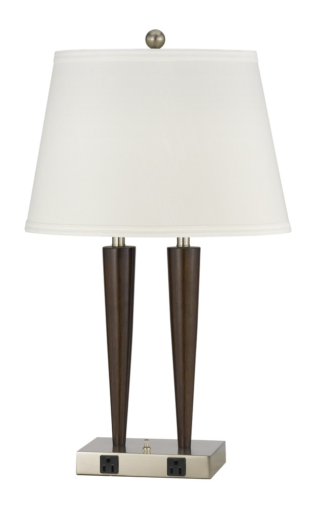 26" Tall Resin and Metal Desk Lamp in Espresso/Brushed Steel Finish