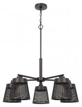 CAL Lighting FX-3769-5 - 60W X 5 Hampton Metal Chandelier with Mesh Shades