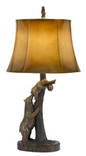 CAL Lighting BO-2731TB - 150W 3 Way Bear Resin Table Lamp with Leatherette Shade