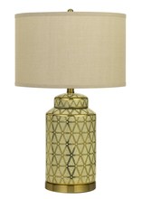 CAL Lighting BO-2885TB-2 - 24.5" Height Ceramic Table Lamp in Antique Gold Finish