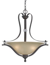 CAL Lighting FX-3530/1P - 25" Three Light Pendant in Dark Bronze