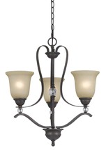  FX-3530/3 - 24" Three Light Chandelier in Organic Black