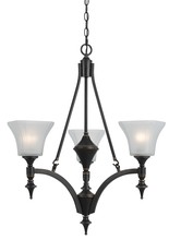  FX-3541/3 - 29" Inch Tall Iron Chandelier in Dark Bronze Finish