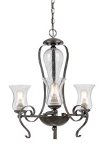  FX-3548/3 - 25" Inch Tall Metal Chandelier in Eternity Finish