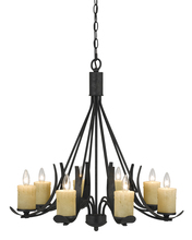 CAL Lighting FX-3561/8 - 28" Inch Tall Metal Chandelier in Black Smith Finish