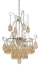  FX-3591-5 - 34.5" Inch Glass Chandelier in Warm Silver Finish