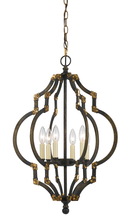 CAL Lighting FX-3593-6 - 27.5" Inch Tall Metal Pendant in Iron Antique Gold Finish