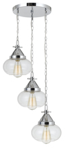  FX-3624-3P - 10" Height Glass Pendant in Chrome Finish