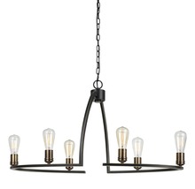 CAL Lighting FX-3664-6 - 19.5" Height Metal Chandelier in Dark Bronze Finish