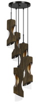  FX-3669-5 - 23.5 Height Glass Pendant in Smoky Wood Finish