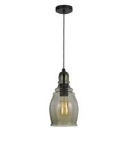 CAL Lighting FX-3675-1 - 11.5" Height Glass Pendant in Smoky Finish and 72" Cord