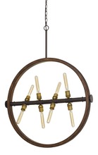  FX-3692-8 - 43.63" Height Wood and Metal Chandelier in Wood/Iron Finish