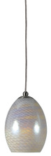 CAL Lighting UP-992/6-BS - 10.4" Tall Glass Pendant with Brushed Steel Cord