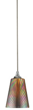 CAL Lighting UP-997/6-BS - 6.3" Tall Glass Pendant with Brushed Steel Cord