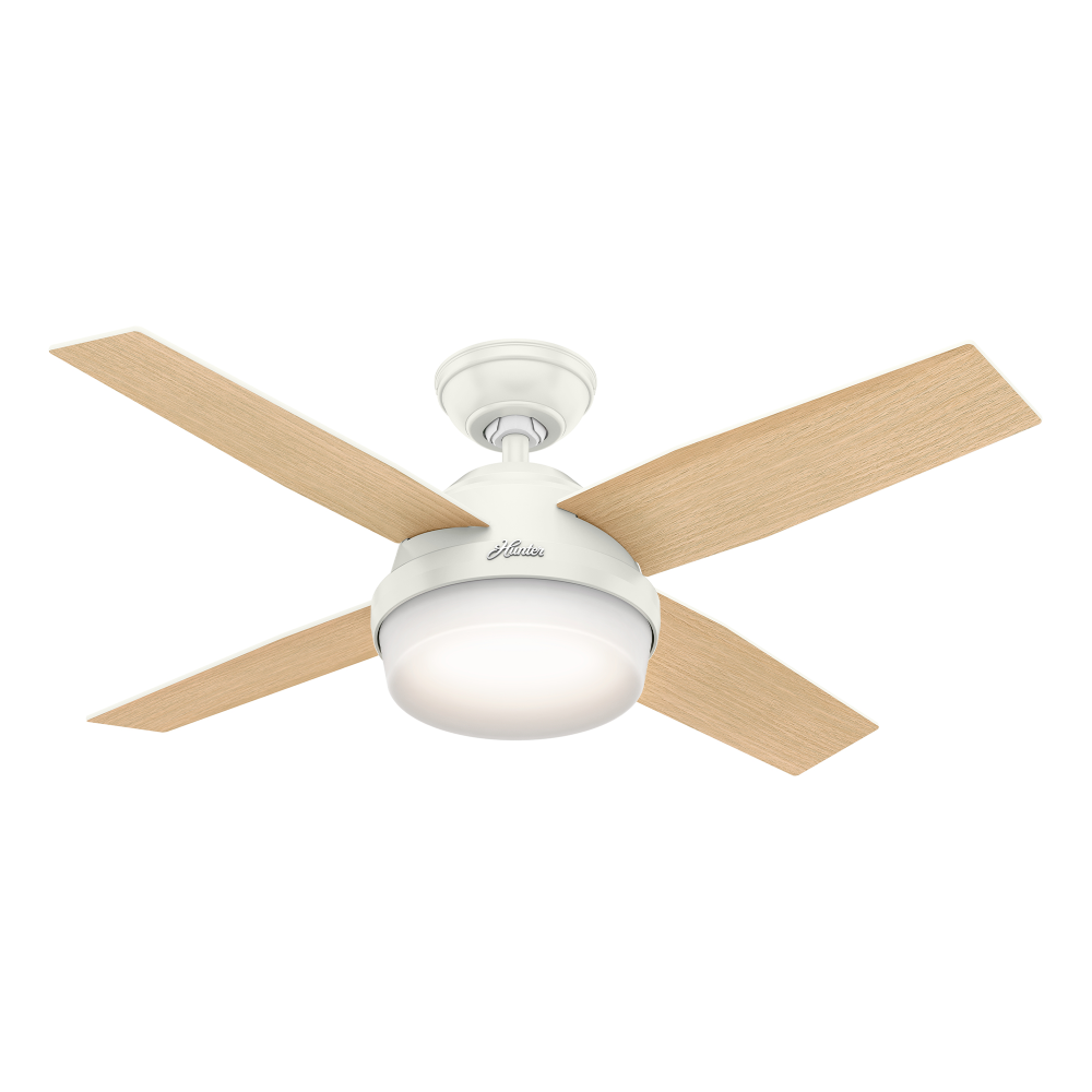 Hunter 44 inch Dempsey Fresh White Ceiling Fan with LED Light Kit and Handheld Remote