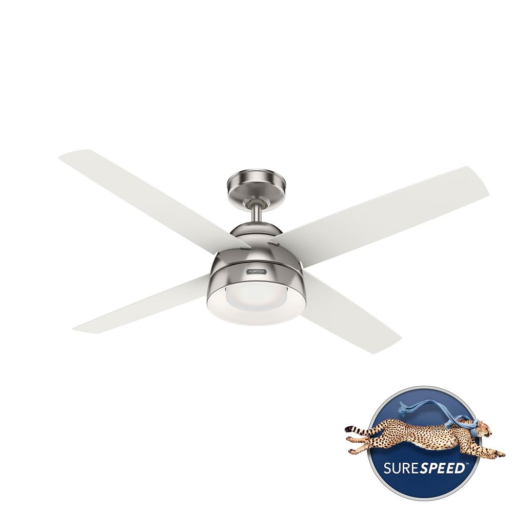 Hunter 52 inch Vicenza Brushed Nickel Ceiling Fan with LED Light Kit and Wall Control