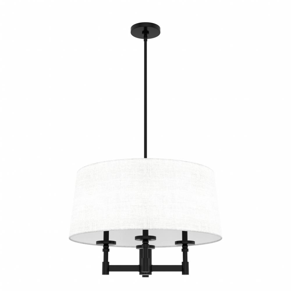 Hunter Briargrove Matte Black 4 Light Large Chandelier Ceiling Light Fixture