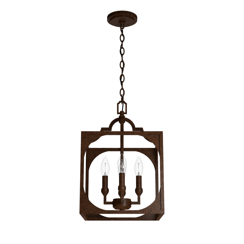 Hunter Highland Hill Textured Rust 4 Light Pendant Ceiling Light Fixture