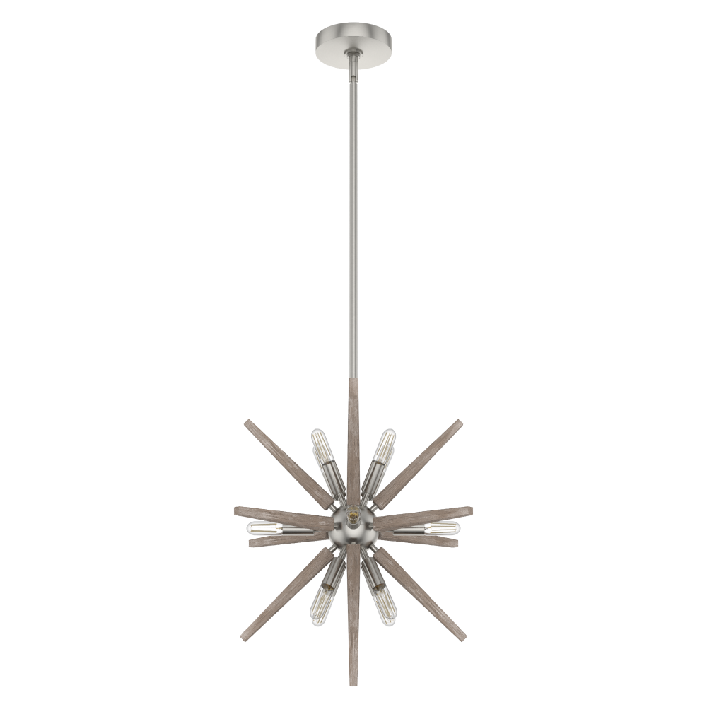 Hunter Jupiter Star Brushed Nickel 12 Light Large Pendant Ceiling Light Fixture