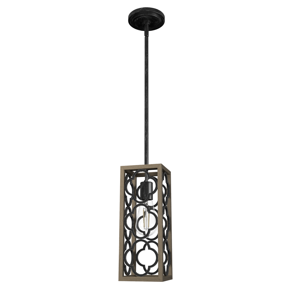 Hunter Gablecrest French Oak and Rustic Iron 1 Light Pendant Ceiling Light Fixture