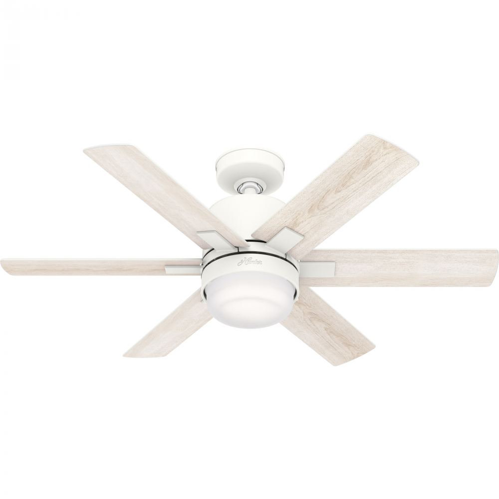 Hunter 44 inch Radeon Wi-Fi Matte White Ceiling Fan with LED Light Kit and Wall Control