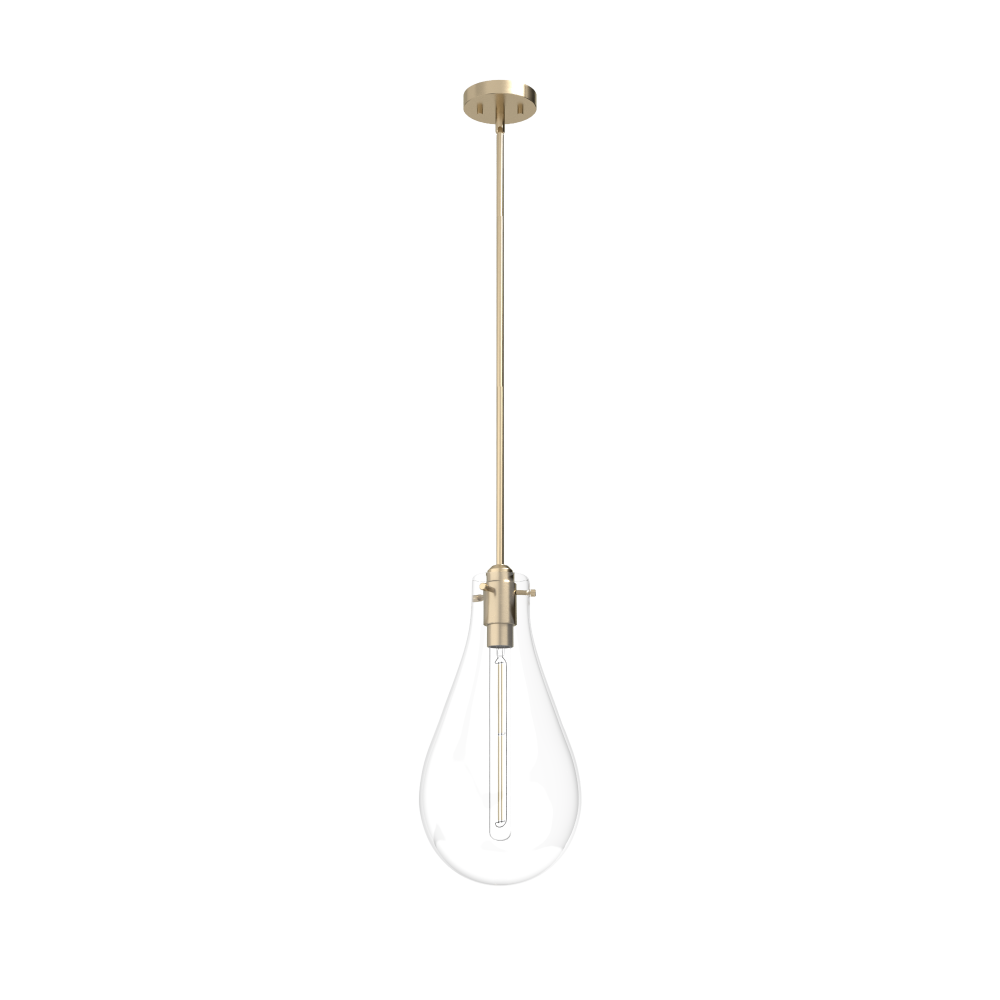 Hunter Lundin Alturas Gold with Clear Glass 1 Light Pendant Ceiling Light Fixture