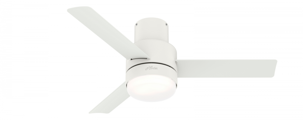 Casablanca 44 in Gilmour Matte White Low Profile Damp Rated Ceiling Fan w/ LED LT Kit