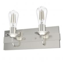 Hunter 19431 - Hunter Perch Point Brushed Nickel 2 Light Bathroom Vanity Wall Light Fixture