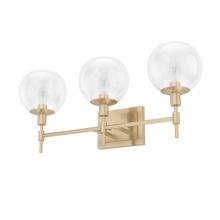  19763 - Hunter Xidane Alturas Gold with Clear Glass 3 Light Bathroom Vanity Wall Light Fixture