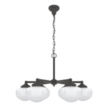 Hunter 19120 - Hunter Saddle Creek Noble Bronze with Cased White Glass 6 Light Chandelier Ceiling Light Fixture