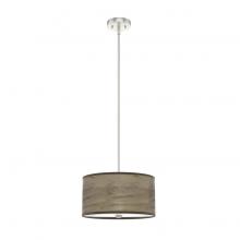 Hunter 19244 - Hunter Solhaven Warm Grey Oak & Brushed Nickel with Painted Cased White Glass 2 Light Pendant