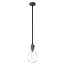 Hunter 19561 - Hunter Lundin Noble Bronze with Clear Glass 1 Light Pendant Ceiling Light Fixture