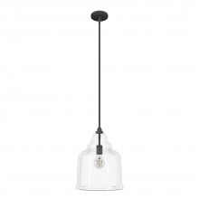 Hunter 19654 - Hunter Dunshire Noble Bronze with Clear Glass 1 Light Pendant Ceiling Light Fixture