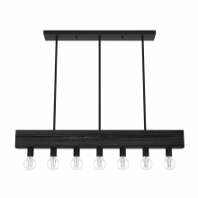  19057 - Hunter Donelson Natural Black Iron and Dark Ash 7 Light Chandelier Ceiling Light Fixture