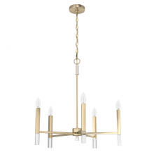 Hunter 19523 - Hunter Sunjai Alturas Gold 5 Light Medium Chandelier Ceiling Light Fixture