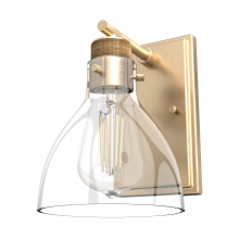 Hunter 19299 - Hunter Van Nuys Alturas Gold with Clear Glass 1 Light Sconce Wall Light Fixture