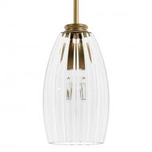  13158 - Hunter Rossmoor Luxe Gold with Clear Fluted Glass 1 Light Pendant Ceiling Light Fixture