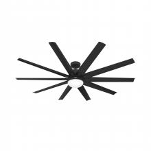 Hunter 52618 - Hunter 72 inch Overton ENERGY STAR® Matte Black Damp Rated Ceiling Fan with LED Light Kit