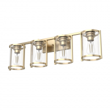 Hunter 48011 - Hunter Astwood Alturas Gold with Clear Glass 4 Light Bathroom Vanity Wall Light Fixture