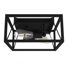 Hunter 19410 - Hunter Doherty Natural Black Iron 2 Light Medium Flush Mount Ceiling Light Fixture