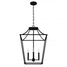  19704 - Hunter Laurel Ridge Natural Black Iron 4 Light Large Pendant Ceiling Light Fixture