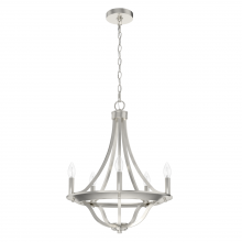 Hunter 19425 - Hunter Perch Point Brushed Nickel 5 Light Chandelier Ceiling Light Fixture