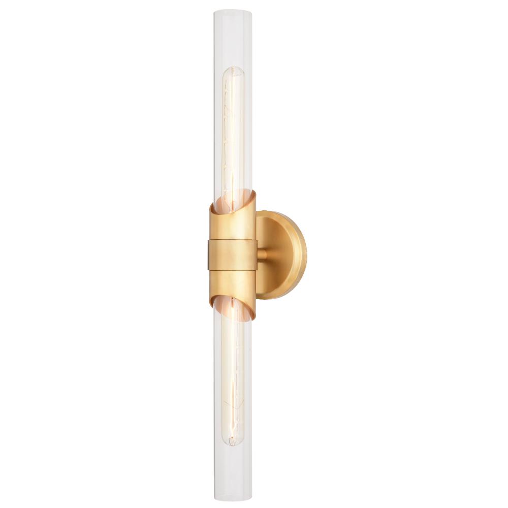 Webster 24.5-in. 2 Light Wall Light Natural Brass