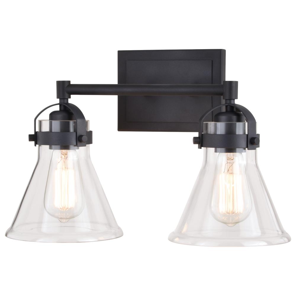 Mason 2 Light Vanity Charcoal Black