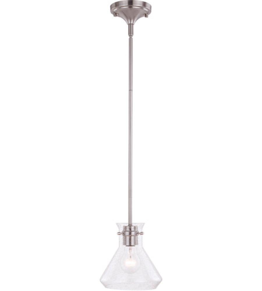 Curie 6.75-in Mini Pendant Satin Nickel