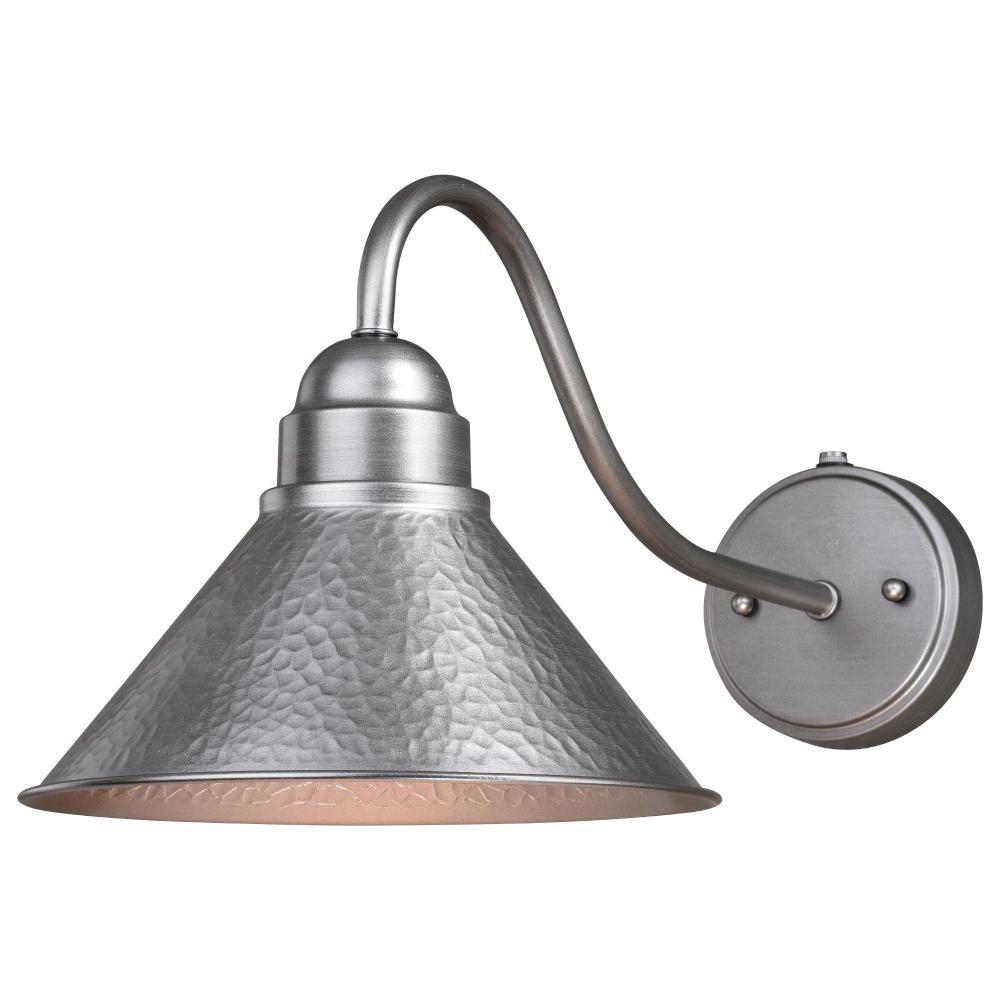 Outland 10-in Long Arm Outdoor Wall Light Brushed Pewter